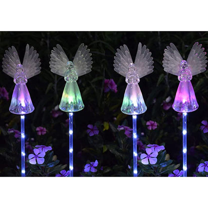 Rynx | Windpnn 2 Pack Solar Powered Color Changing Angel Garden Stake Light For Cemetery & Garden