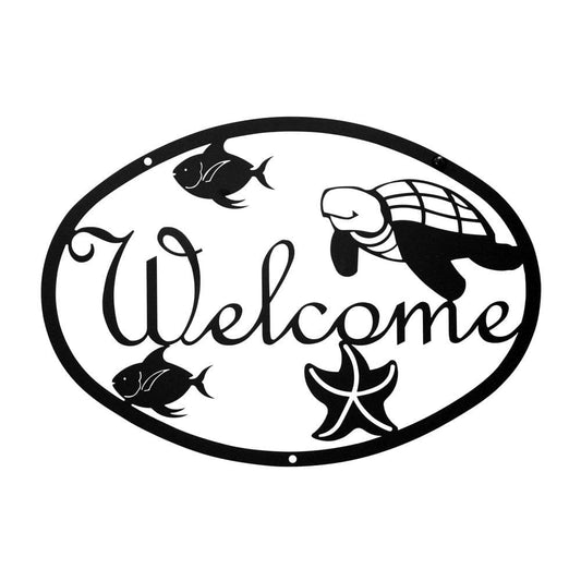 Rynx | Village Wrought Iron Ocean Welcome Home Sign Medium