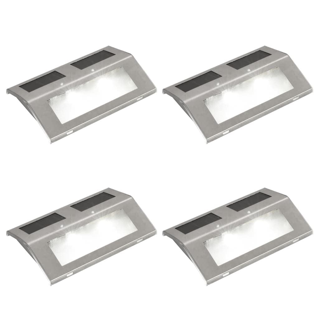 Rynx | Vidaxl Led Wall Lamp 4Pcs, Decklys For Stairs Walkway Patio Fence, Stair Light For Garden Path Backyard Garden, Wall Lighting Solar Light