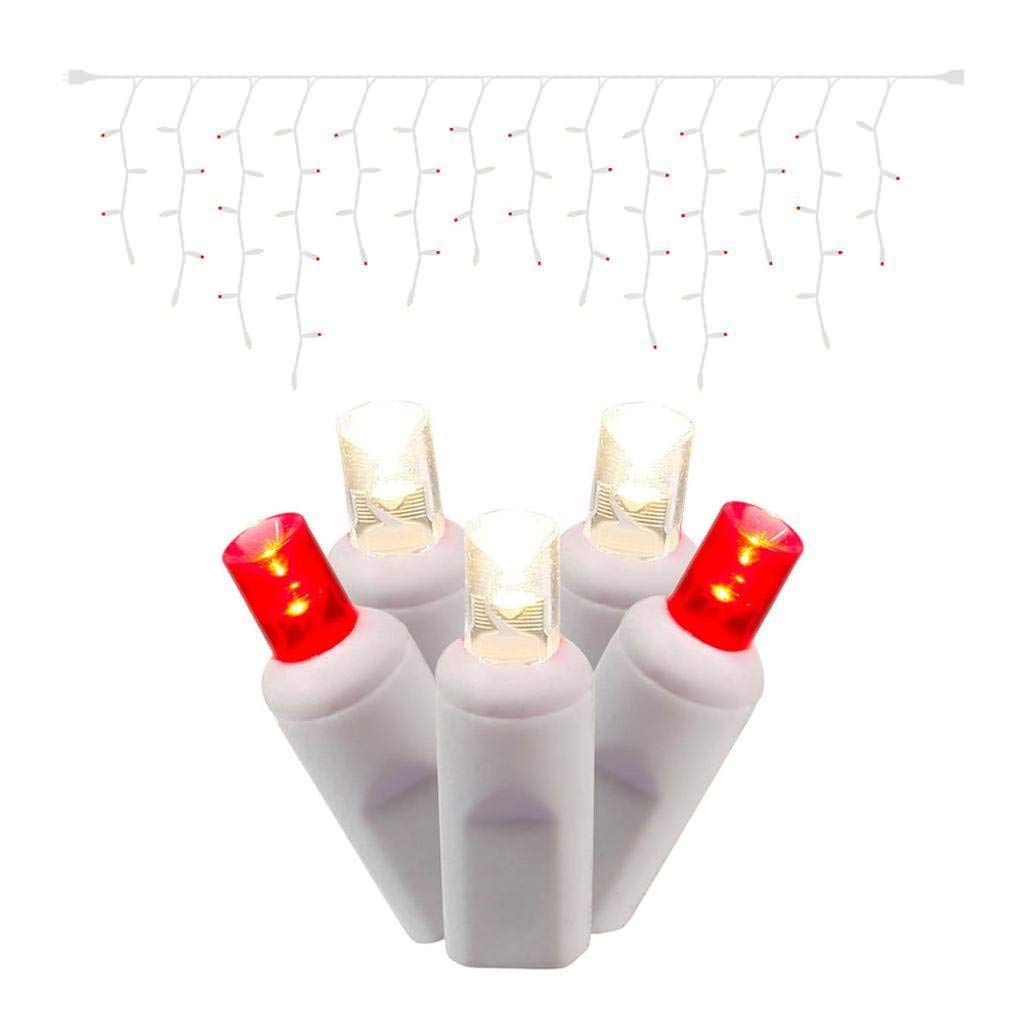 Rynx | Vickerman Light Source Features 70 Led Lights On White Wire With 3.5" Bulb Spacing & 8" Drop Spacing, 9', Red/White