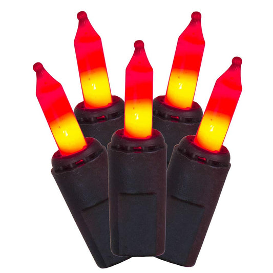 Rynx | Vickerman 50 Led Orange Dura-Lit Lights On Black Wire, 37' Christmas Lights String