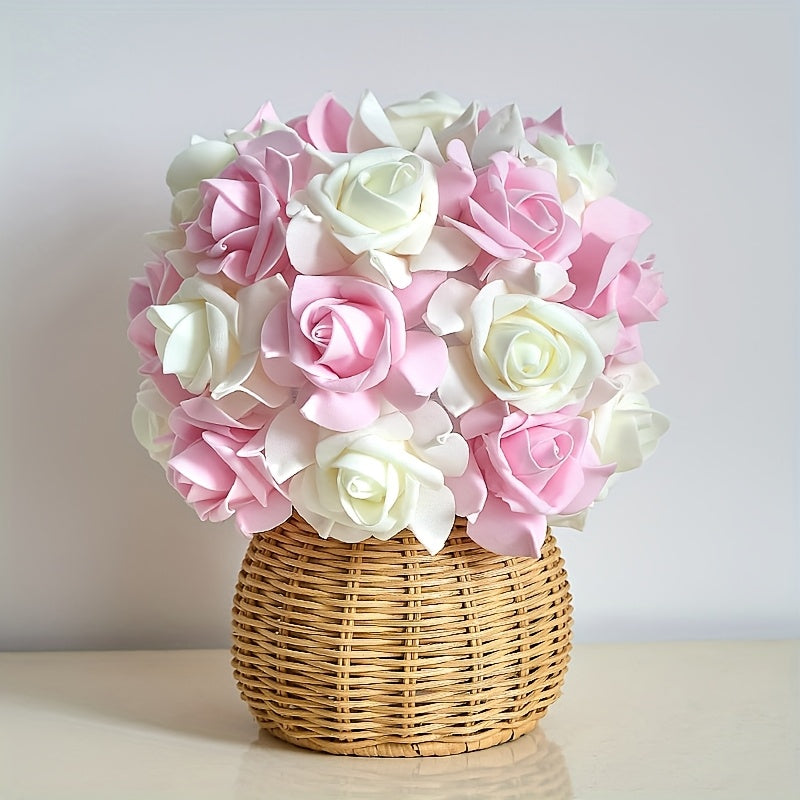 Rynx | FloraGlow - Art Deco USB Rose Table Lamp with Polished Base and Light Bulb