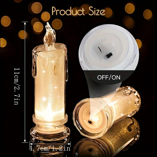 Rynx | 2/3pcs LED Flameless Candle Set - Realistic Flickering Effect, Battery-Operated, Columnar Design - Perfect for Halloween, Family Gatherings, Candlelight Dinners, Weddings, Birthdays, Ambient Lighting
