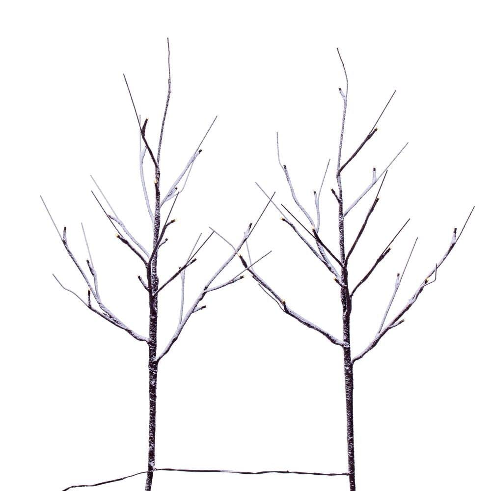 Rynx | Vickerman 30" Brown Frosted Branch, Battery Operated Warm White 3mm Wide Angle LED Light, 2 Per Box.