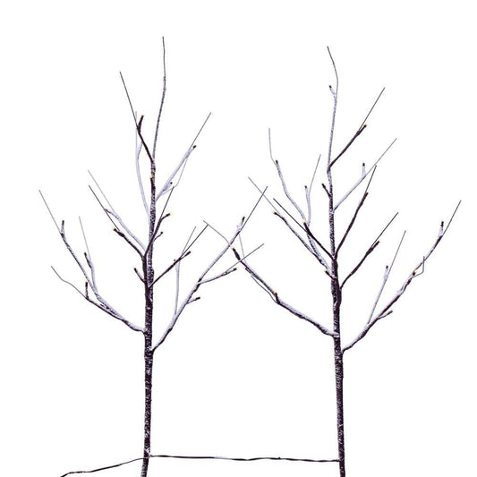 Rynx | Vickerman 30" Brown Frosted Branch, Battery Operated Warm White 3mm Wide Angle LED Light, 2 Per Box.