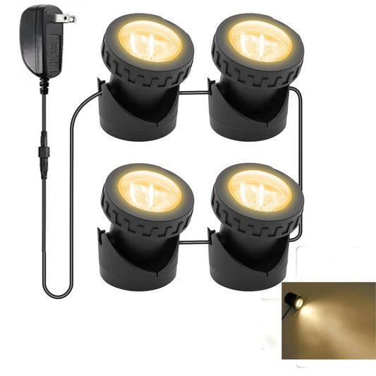 Rynx | Tensul Warm White Female Light, Underwater Landscape Spotlights, Ip68 Waterproof Submersible Fountain Lights For Garden Courtyard Aquarium Pond Fountain Waterfall (4 Lights)