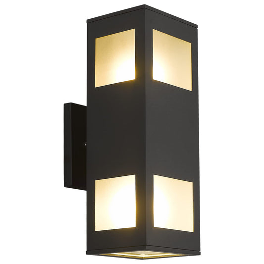 Rynx | Harriet Modern Outdoor Wall Lamps - Waterproof Up/Down Wall Light, Matte Black Finish