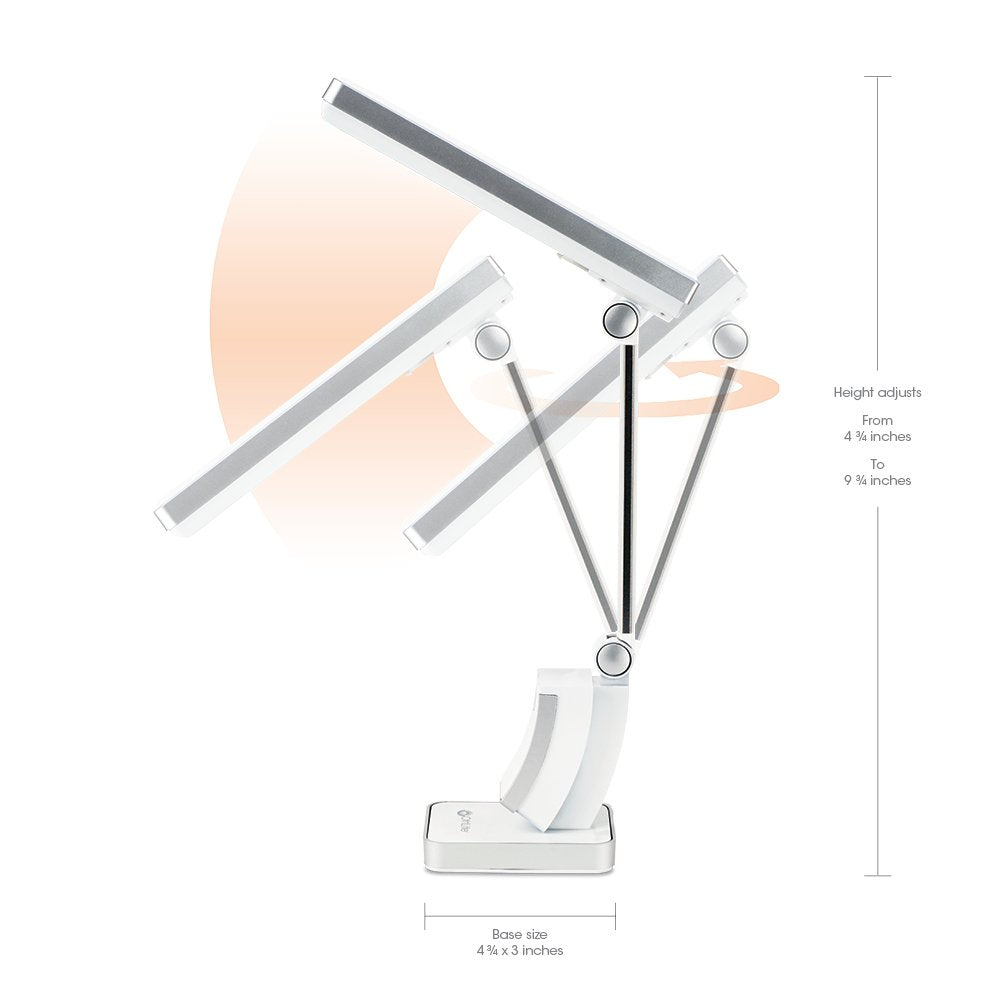 Rynx | Ottlite Slimline Table Lamp, White - Quiet and Environmentally Friendly Plastic Design for Home Office