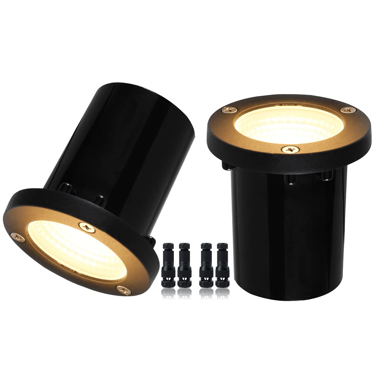 Rynx | Eaglod 5W Well light, 12-24V Led Recessed Low Voltage Landscape Light with Connectors, Ip67 Waterproof Landscape Lighting, 3000