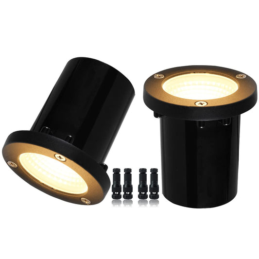 Rynx | Eaglod 5W Well light, 12-24V Led Recessed Low Voltage Landscape Light with Connectors, Ip67 Waterproof Landscape Lighting, 3000