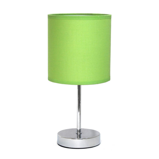 Rynx | Nceonshop(Tm) Simple Design Lt2007-Green Chrome Mini Basic Table Lamp With Fabric Shade, New