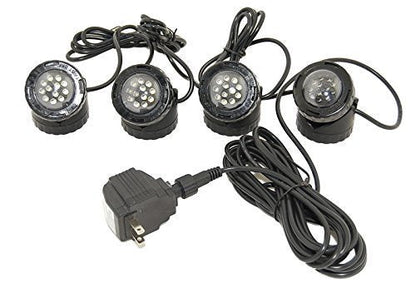 Rynx | Jebao 4 LED Super Bright Underwater Pond Fountain Light Kits With Multicolor Lens