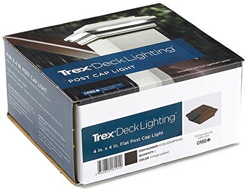 Rynx | Trex Led Post Cap Light - Vintage Lantern, Square Style, Acrylic, 4X4