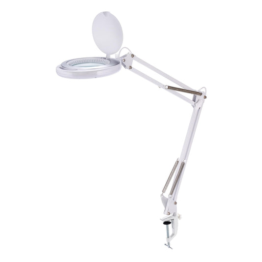 Rynx | Bostitch Office LED Magnifying Lamp with Clamp, Energy-efficient LEDs, Dimmable, 4.5W, 480 Lumen, White (Vled600)
