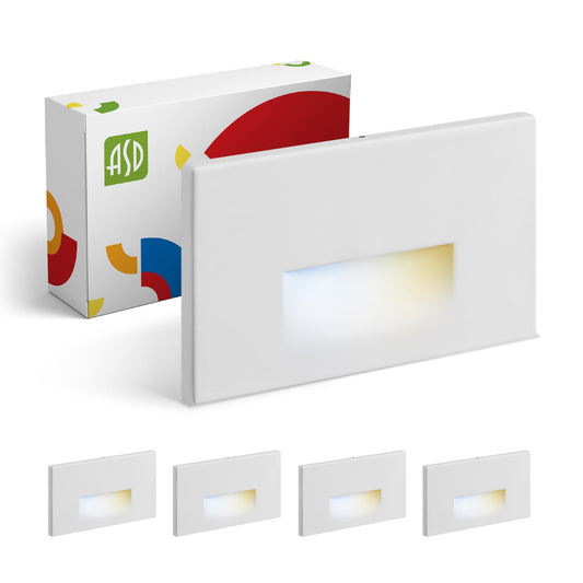 Rynx | Asd Led Step Light Fixture, 3W 120Lm, Dimmable, Waterproof, 4 Pack - White