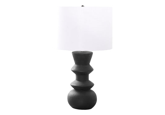 Rynx | Monarch Specialties I 9763 Lighting, 26" H, Table lamp, Black ceramic, Ivory/ cream colored shade, Contemporary