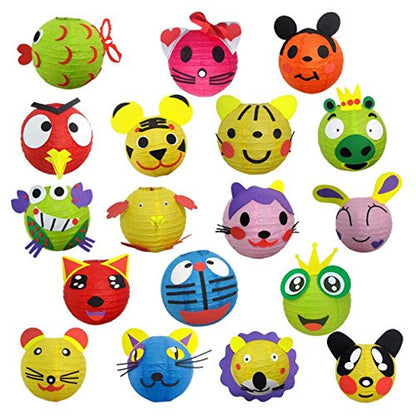 Rynx | Famolay 16 Pcs Multicolor Paper Lanterns - 4" 6" 8" 10" Round Hanging Decorations