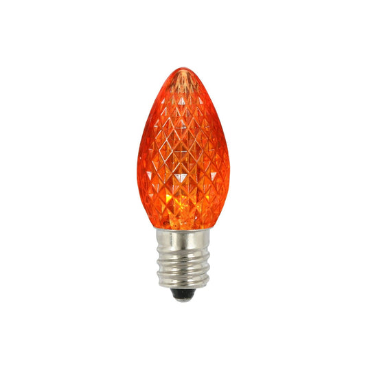 Rynx | Vickerman C7 Led Orange Faceted Blinking Light Bulb, Pack of 25