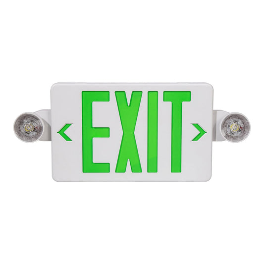 Rynx | Gzruiyang Exit Sign With Emergency Light Green, Led Exit Light With Battery Backup, Ul 924 Certified, Ac 120/277V, Commercial L