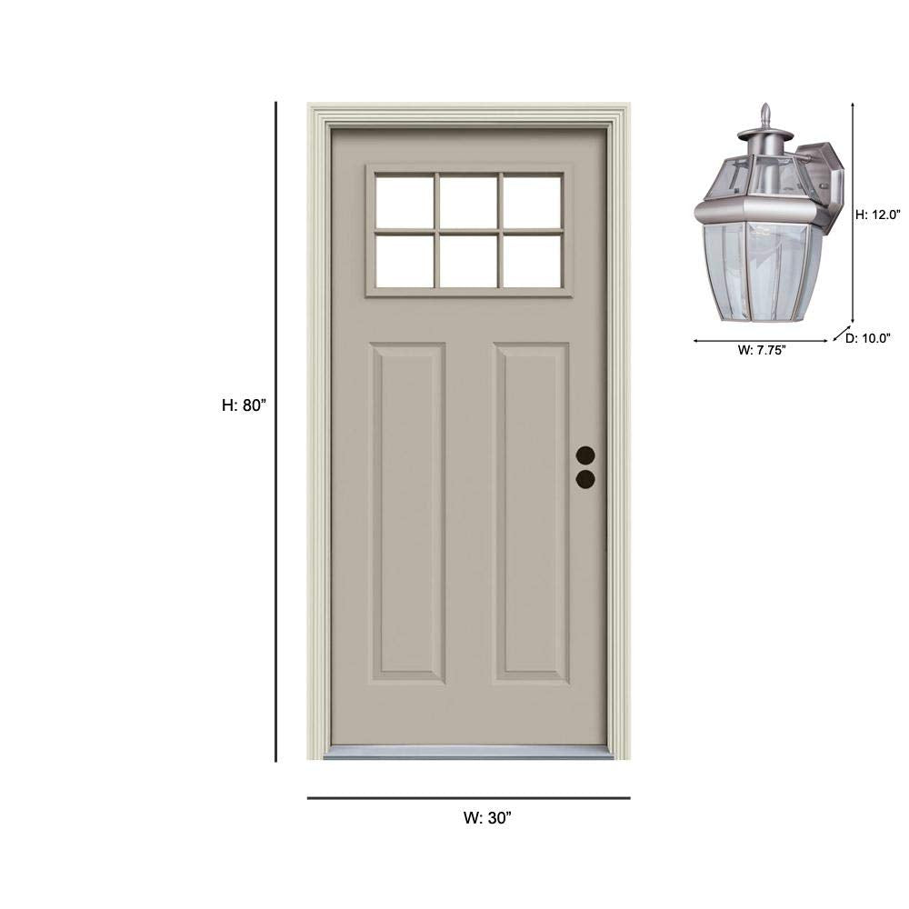 Rynx | Sea Gull Lighting Lancaster Outdoor Wall Lamp, One-Light Silver Brass Fixture