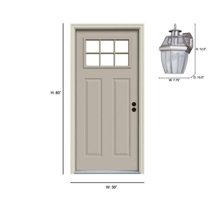 Rynx | Sea Gull Lighting Lancaster Outdoor Wall Lamp, One-Light Silver Brass Fixture
