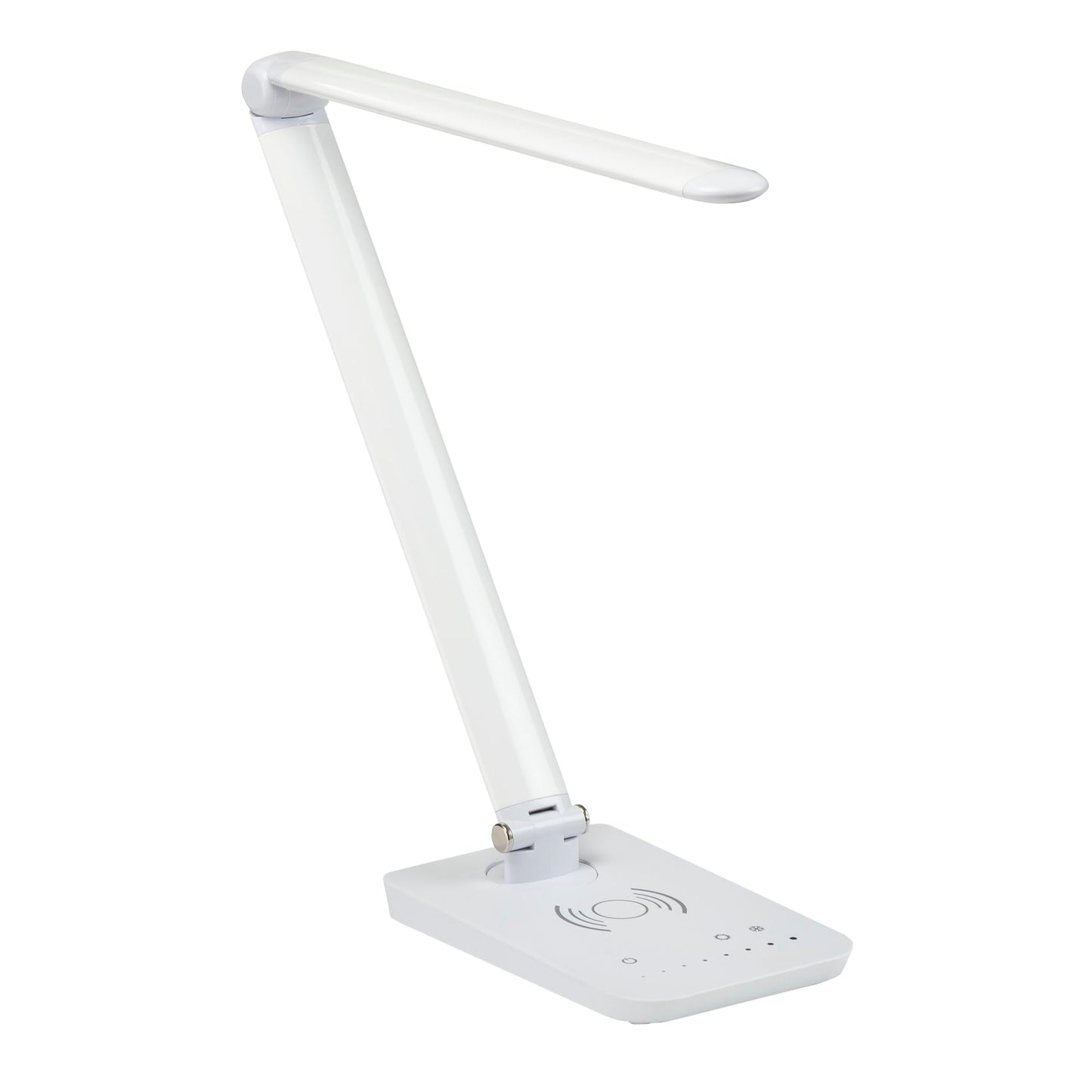 Rynx | Safco LED desk lamp with built-in wireless charging pad, USB port, dimmable, adjustable neck, white 1009Wh 16&quot;X5&quot;X16.75&quot;
