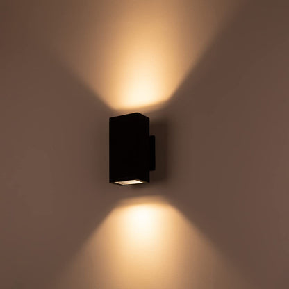 Rynx | Mirrea 8In Matte Black Outdoor Patio Light - 2 Pack, Led Gu10 Wall Lamp, Aluminum Up/Down Lighting