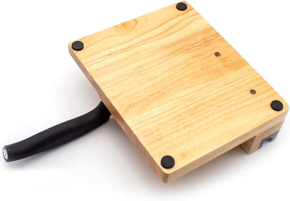 Rynx | Manual Guillotine Beef Jerky Cutter – Stainless Steel Cutting Knife with Oak Board, Bread & Meat Knife