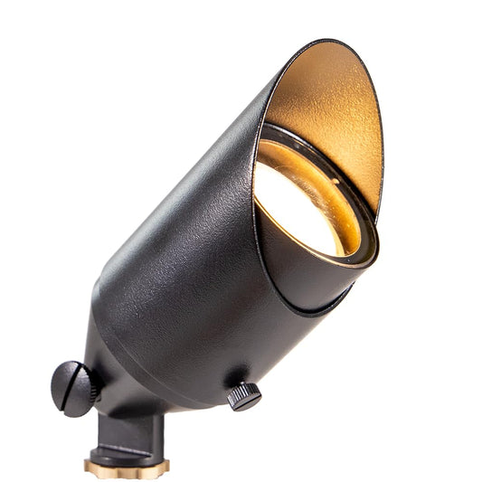 Rynx | Volt Top Dog Scotty 12V cast switch in brass outdoor spotlight (black) with 5W 2700K warm white 400 lumen MR16 LED bulb for low voltage La
