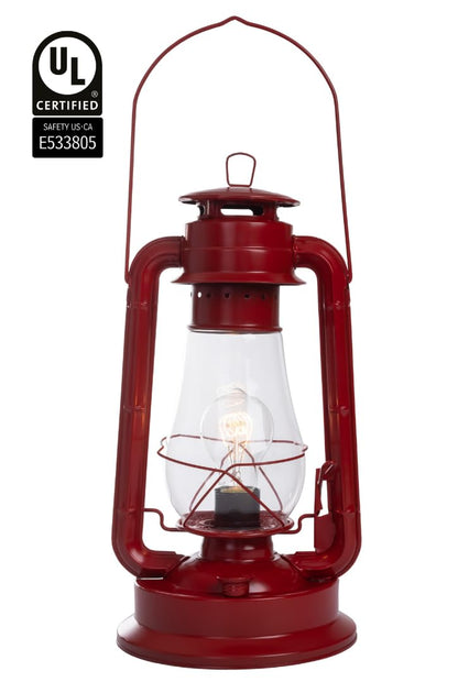 Rynx | Muskoka Rustic Country House Lantern Table Lamp - Dimmable Edison Light Bulb, UL Approved, Red Finish