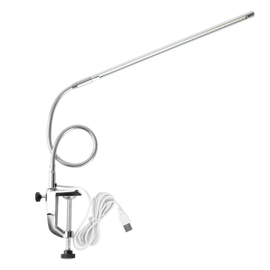 Rynx | Salmue LED Desk Lamp With Clamp, USB Adjustable Direction And Brightness Clip Eye-Friendly Desk Lamps For Reading, Studies, Tattoo Light, Beauty Manicure, White, 10W
