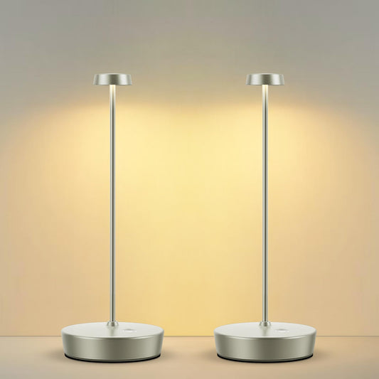 Rynx | Sikevht Wireless LED Table Lamp 2Pack - Rechargeable, Dimmable, Portable Metal Light For Indoor/Outdoor