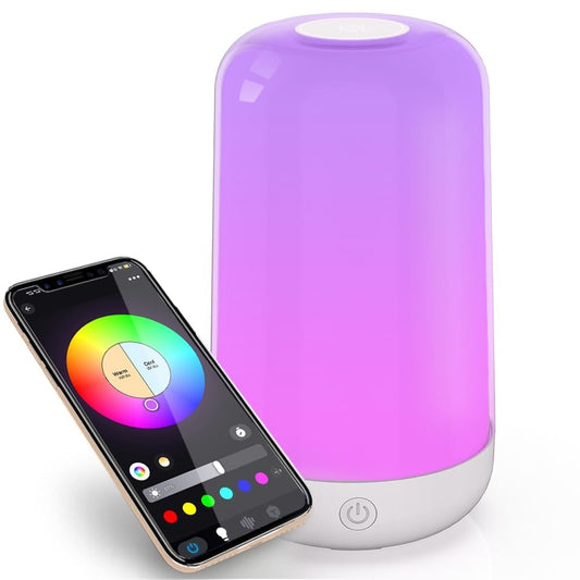 Rynx | Yhw Smart Touch Rgb Table Lamp, Dimmable Rechargeable Led Nightstand Lamp For Bedroom & Children's Room