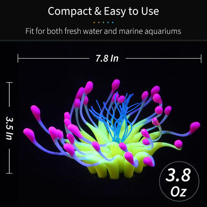 Rynx | Aquarium Glowing Coral Effect Silicone Decoration
