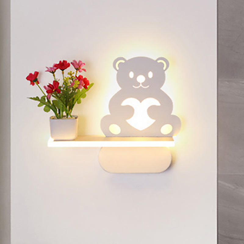 Rynx | Acrylic Wall Spotlight with Shelf Living Room Restaurant Modern Stylish Wall Lamp in White