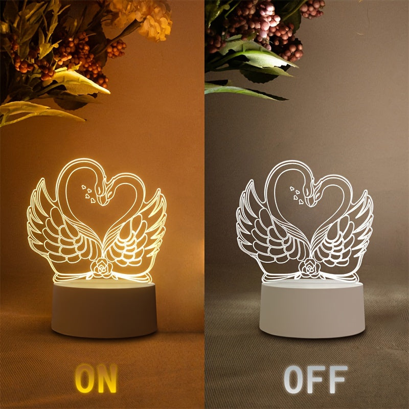 Rynx | Swan Light - USB Powered 3D LED Table Lamp with Acrylic Frame