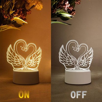 Rynx | Swan Light - USB Powered 3D LED Table Lamp with Acrylic Frame