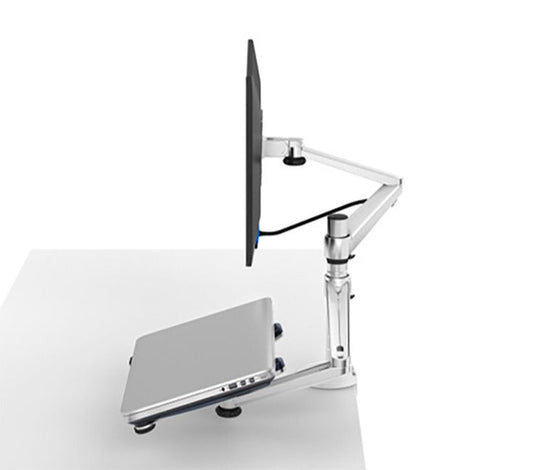 Rynx | Adjustable Dual Monitor Arm with Laptop/Notebook Holder