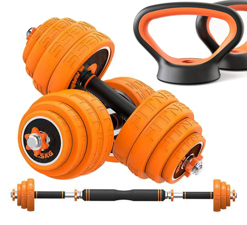 Rynx | DB-2306 Weightlifting set with barbell, dumbbells, and kettlebells