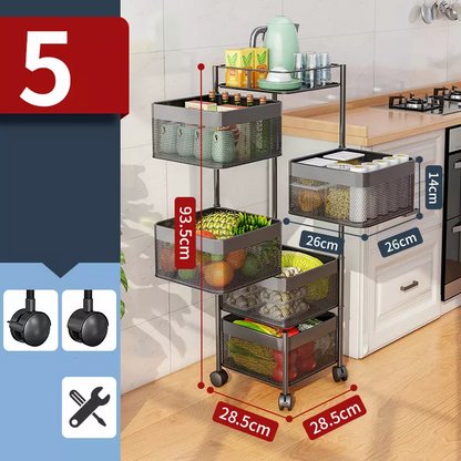 Rynx | Multifunctional square rotating storage rack made of metal
