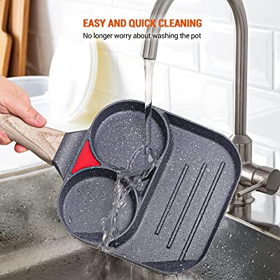 Rynx | 24 cm Non-Stick Aluminium 2-Hole Crepe & Egg Pan – Multifunctional Frying Pan for Gas & Induction Stoves