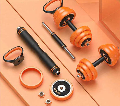 Rynx | DB-2306 Weightlifting set with barbell, dumbbells, and kettlebells