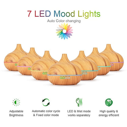 Rynx | Aromatherapy Aroma Oil Diffuser Wood Grain - Remote Control