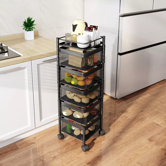 Rynx | Multifunctional square rotating storage rack made of metal