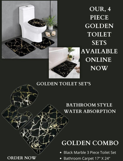 Rynx | Golden Marble Toilet Set Combo