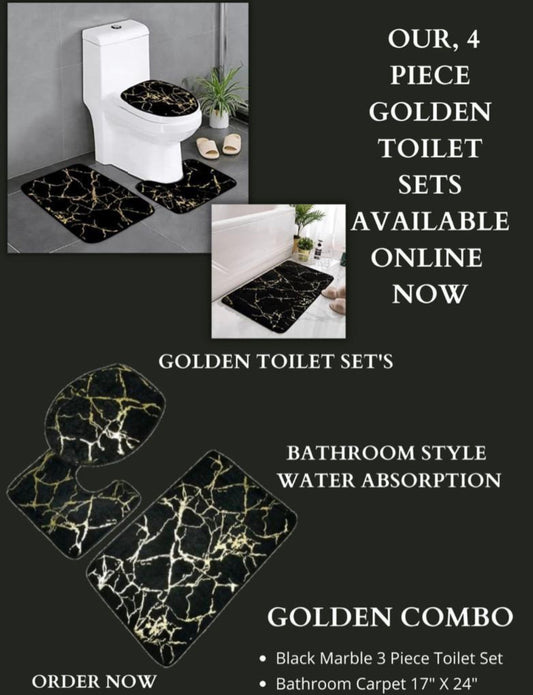 Rynx | Golden Marble Toilet Set Combo