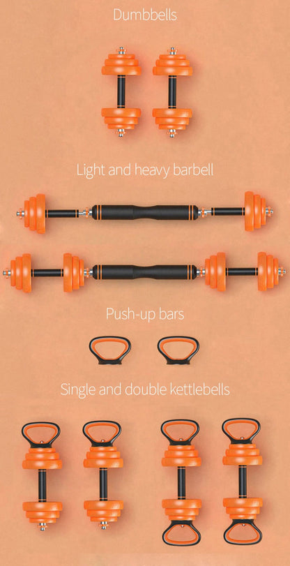 Rynx | DB-2306 Weightlifting set with barbell, dumbbells, and kettlebells