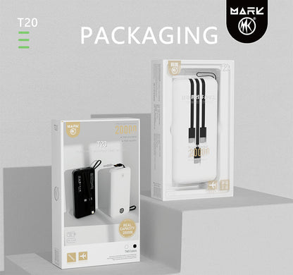 Rynx | 20000mAh Powerbank with four cable types