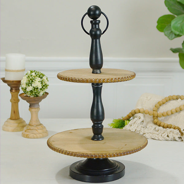 Rynx | Beadedge Wood and Iron Two Levels Tray