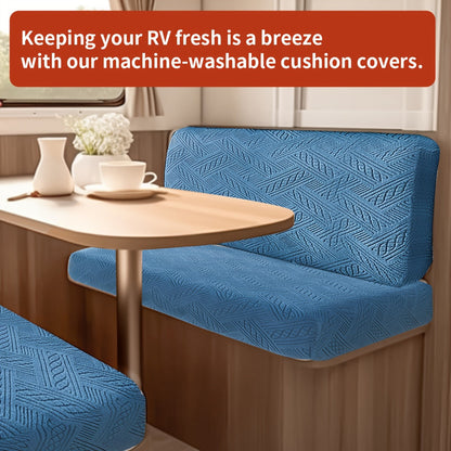 Rynx | 4PCS Bohemian Style RV Sofa Cushion Cover Set - Elastic Fabric Slipcovers, Comfortable and Easy to Install | Machine Washable, Dust & Pet Bite Proof, Waterproof, Stain Resistant | Sofa Protection for Two-Seat Sofas, RV and Camping Vehicle